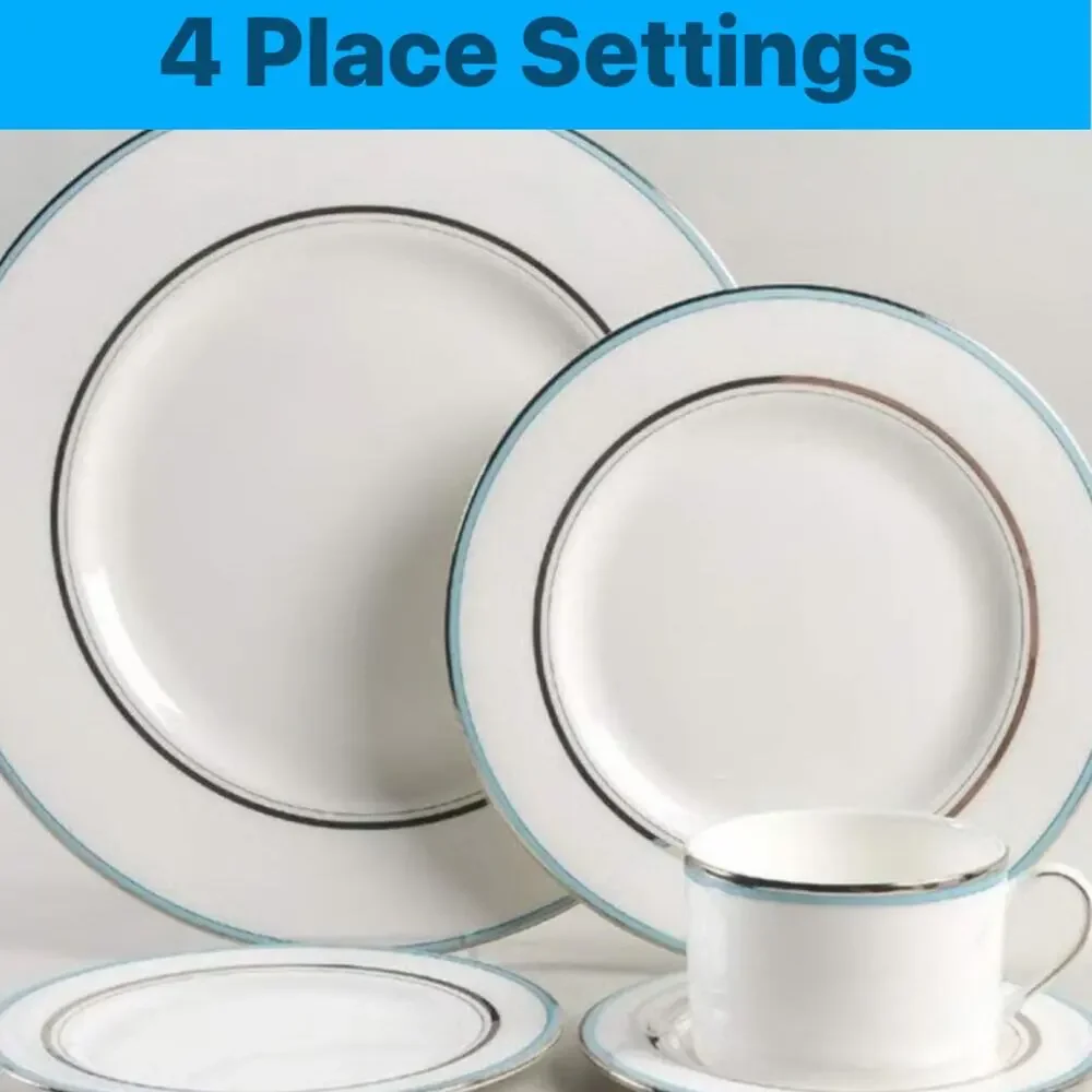 NEW 4 Kate Spade Lenox Library Lane Aqua 5 Piece Sets